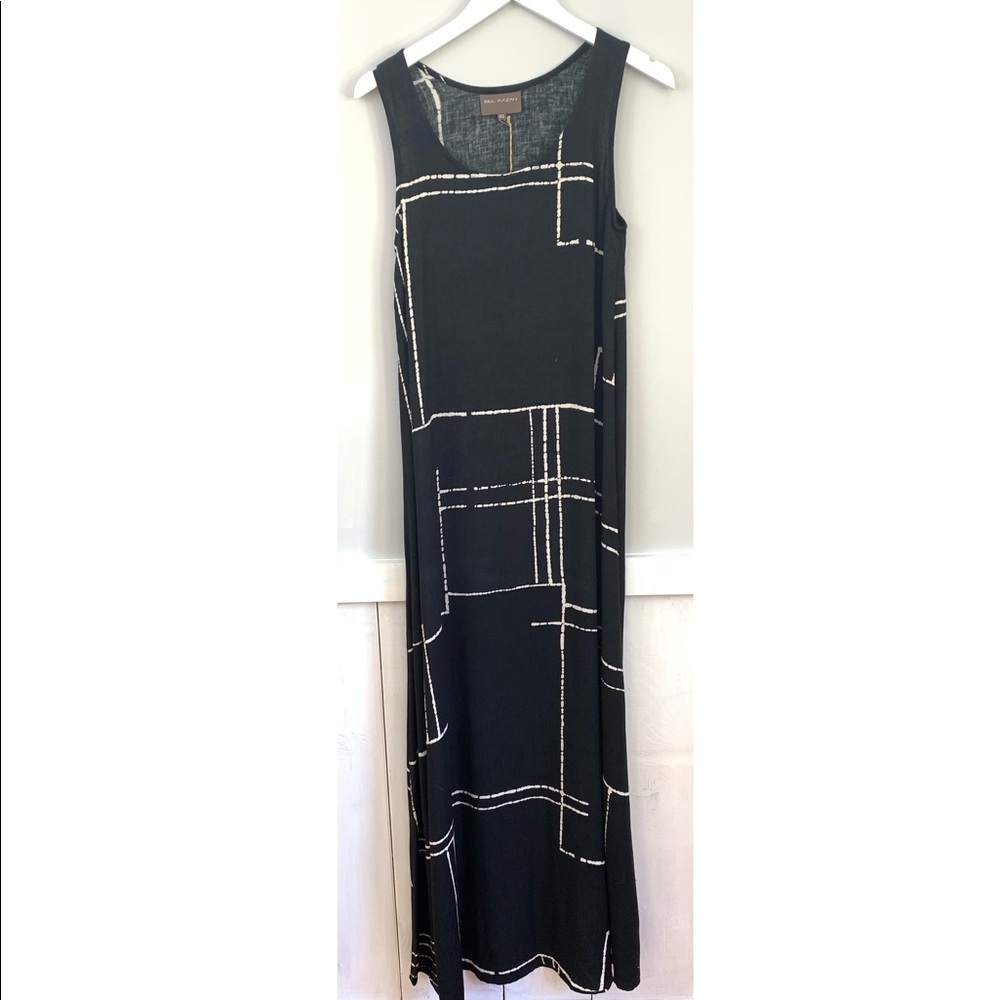 Bel Kazan Linear Print Maxi Dress NWT